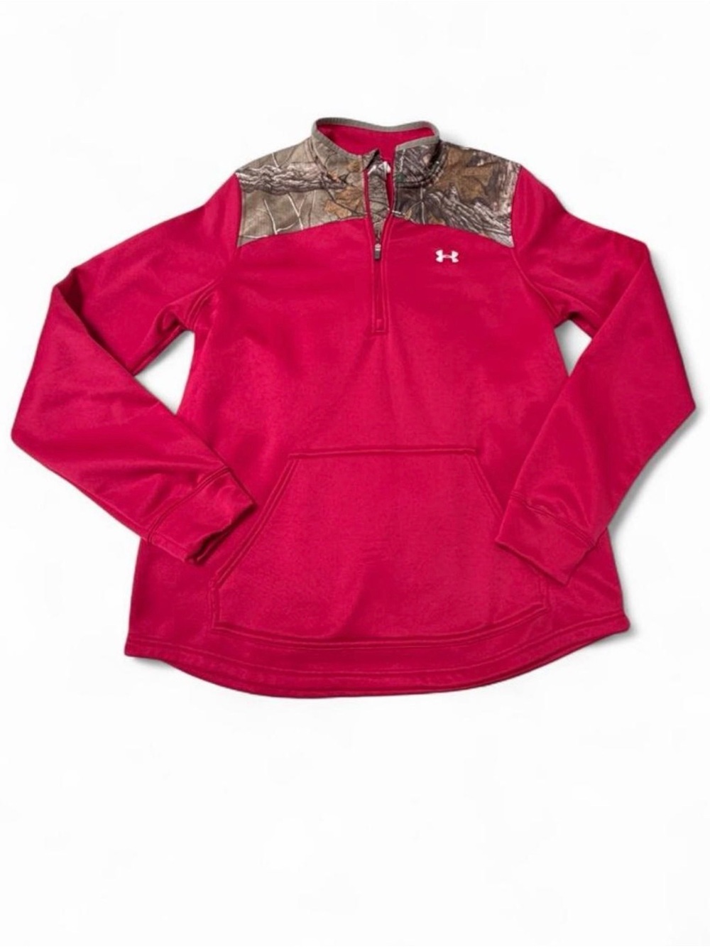 Under Armour Hot Pink Half-Zip Pullover with Camo Yoke